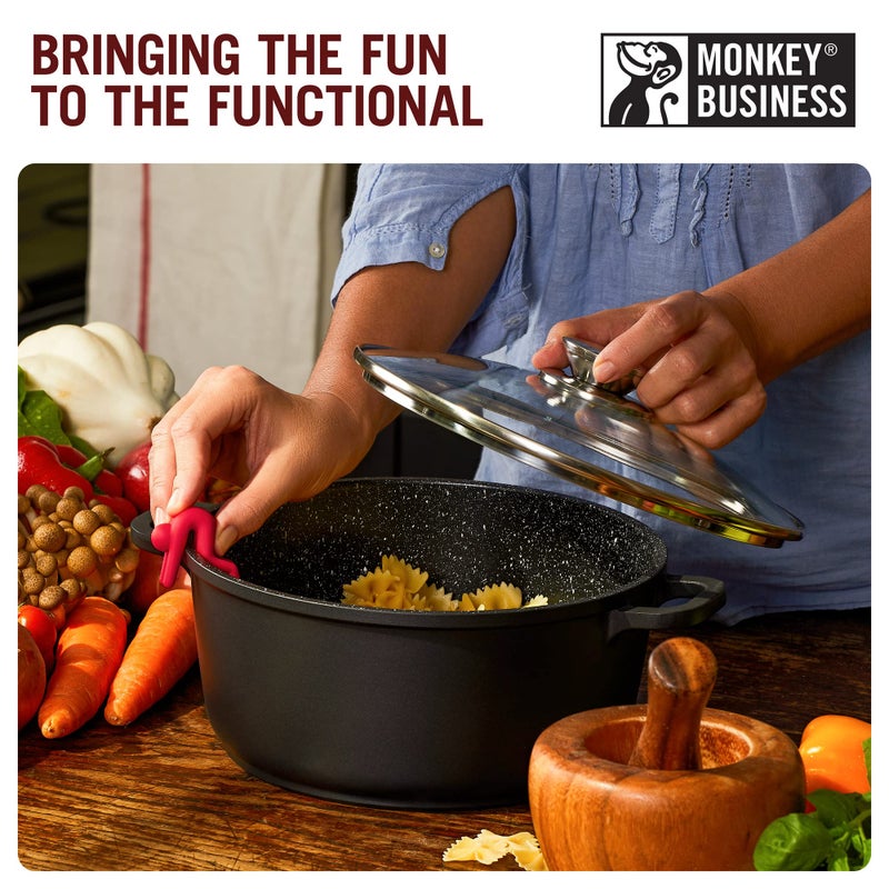 Monkey Business Lid Sid: Pot Lid Lifter | Pot Lid Holder that Keeps Pot from Boiling over | Helpful Kitchen Gadget to Reduce Soups and Stews | Cool Kitchen Gadgets & Cute Kitchen Accessories | by Monkey Business - Image 3